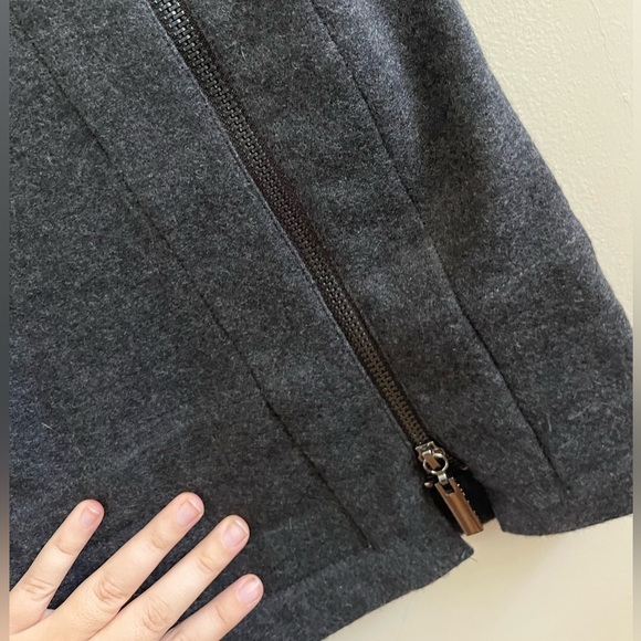 Tory Burch 100% Wool Jumper‎ Dress Dark Grey Zipper Details - Picture 5 of 10